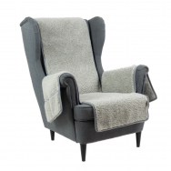 Sesselbezug aus merinowollen mit Armlehnentaschen 