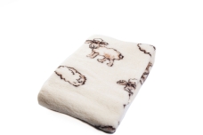 PLAID / DECKE AUS EUROPISCHER MERINOWOLLE Schafmotiv